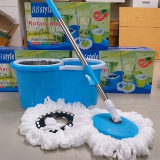 Spin Mop ไม้ถูพื้น ถังปั่น ไม้ม็อบ ไม่ถูพื้นพร้อมถัง  ไม่ถูพื้นถังปั่น