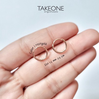ใส่โค้ด TAKEONE10 (ลดเพิ่ม 10.-) ต่างหูห่วงสแตนเลสแบบบาง 1.2 mm | สีโรสโกลด์ (ราคาต่อ1คู่)