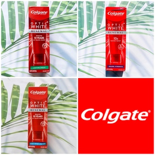 72% Sale!! EXP: 09/2022 (Colgate®) Optic White Renewal Whitening Toothpaste 85 g คอลเกต ยาสีฟัน ฟันขาว ขจัดคราบเหลือง