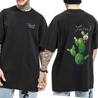 เสื้อยืดผ้าฝ้ายพิมพ์ลายแฟชั่น GILDAN 【Boutique T-shirt】เสื้อยืดแขนสั้น ผ้าฝ้าย ลาย Travis Scott Cactus Jack Rap พลัสไซซ์