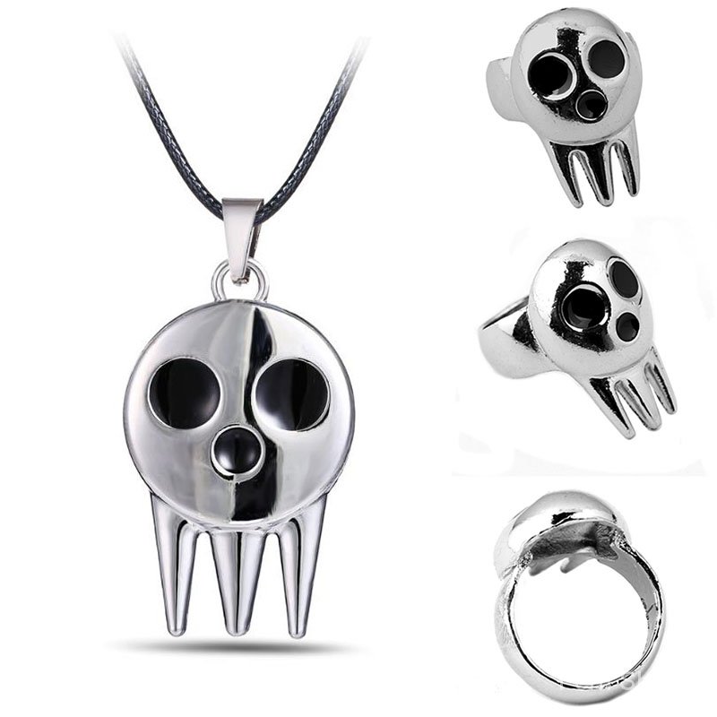 1Pcs Cool Anime Soul Eater Death The Kid Cosplay Costumes Ring Necklace Pendant Props Action Figure Toys for Kids Boy Gi