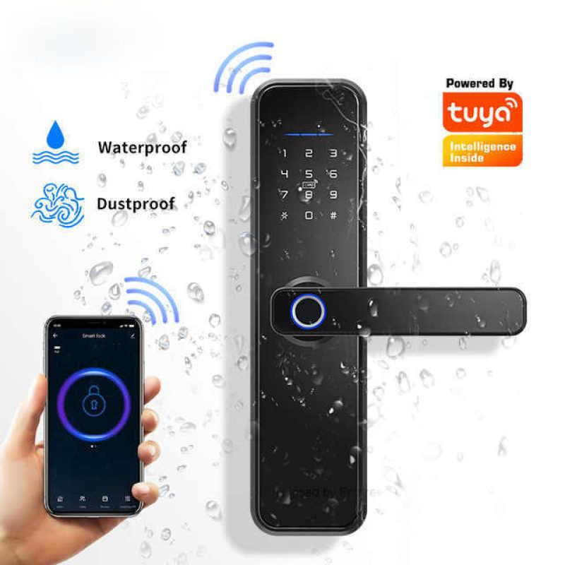 Tuya WiFi App Smart Door Lock Biometric lock fingerprint door handle Digital FuVx