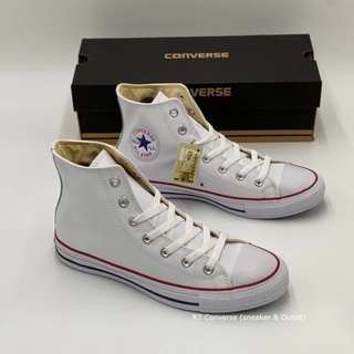 🚩  All Star Leather Classic White [สีขาวหนังหุ้มข้อ] สินค้าพร้อมกล่อง มีเก็บปลายทาง