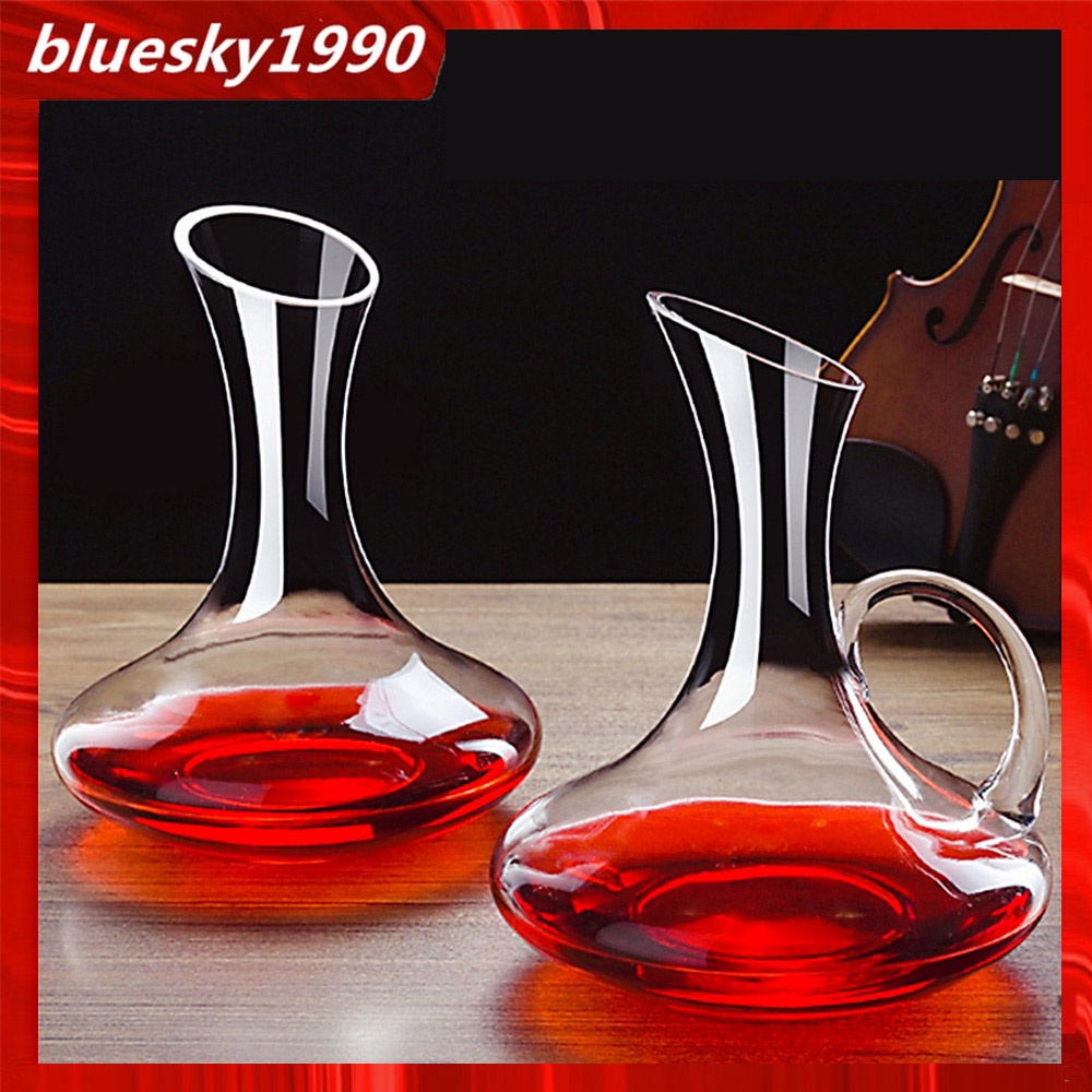 Decanter ดีแคนเตอร์ เหยือกพักไวน์ เทมเทชั่น Crystal Clear Glass Horn Wine Decanter ขวดเก็บไวน์แดงขวดไวน์แก้วสร้างสรรค์