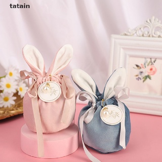 [TAT] Cartoon Rabbit Ears Velvet Bags Baking Easter Candy Cookie Packaging Bag CVX