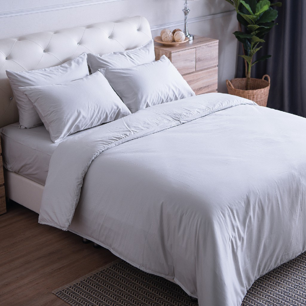 LUCKY mattress  ผ้าปูที่นอนพร้อมผ้านวม  Cotton 100% SIGNATURE COTTON COLLECTION Pure Color
