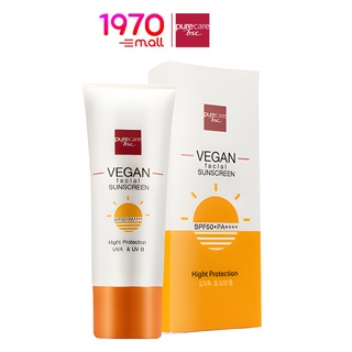 PURE CARE BSC VEGAN SUNSCREEN SPF50PA+++ 25g. ครีมกันแดด Vegan อ่อนโยนต่อทุกสภาพผิว