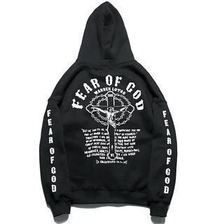 เสื้อกันหนาว ลาย Fear of God Jesus cross