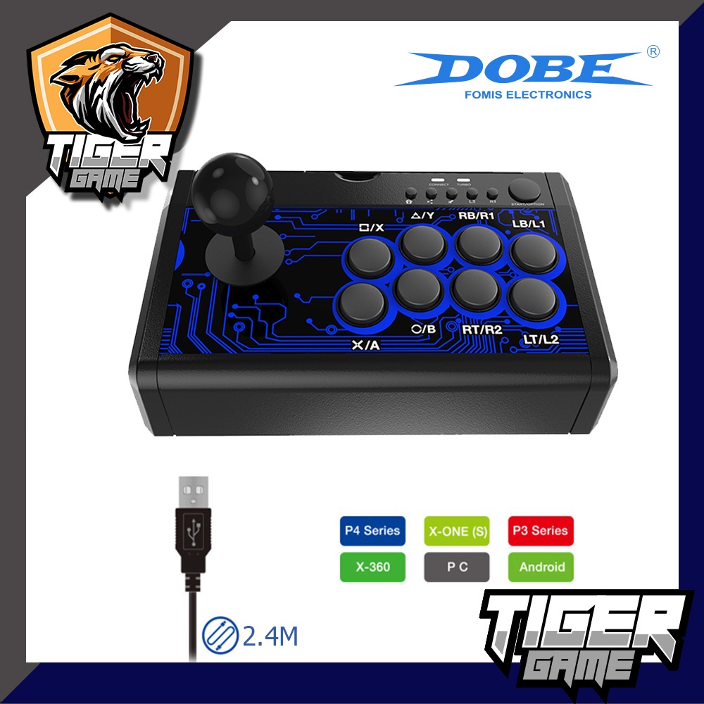 Dobe Arcade Fighting Stick (Dobe)(Dobe Joystick)(Dobe arcade)(จอย Dobe)(จอยอาเขต)(จอย Arcade)(joy arcade)(TP4-848)