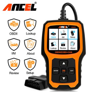 Ancel เครื่องสแกนเนอร์ OBD II OBD2 AD410 สําหรับยานพาหนะ