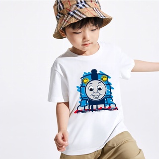 เสื้อยืดแขนสั้น พิมพ์ลายการ์ตูน Thomas Little Train and Friends สําหรับเด็กผู้ชาย