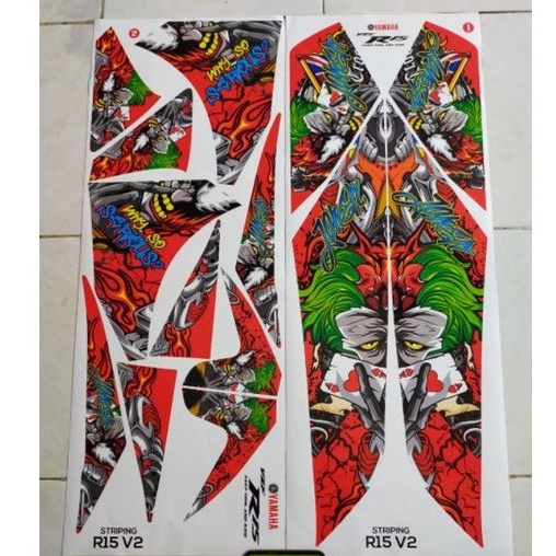 Yamaha R15 V1 & V2 รายชื่อสติกเกอร์รถจักรยานยนต์ striping variations, joker series, ทําไมจริงจัง