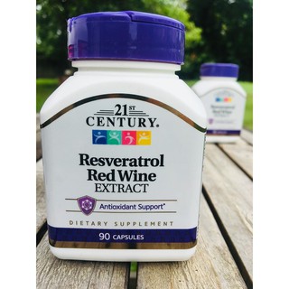 เรสเวอราทรอล 21st Century, Resveratrol Red Wine Extract, 90 Capsules