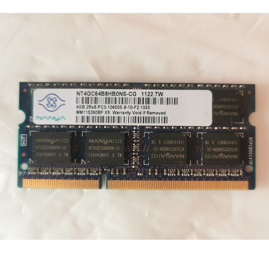 แรมโน๊ตบุ๊ค RAM Nanya DDR3 4GB 2RX8 PC3-10600S DDR3-1333Mhz