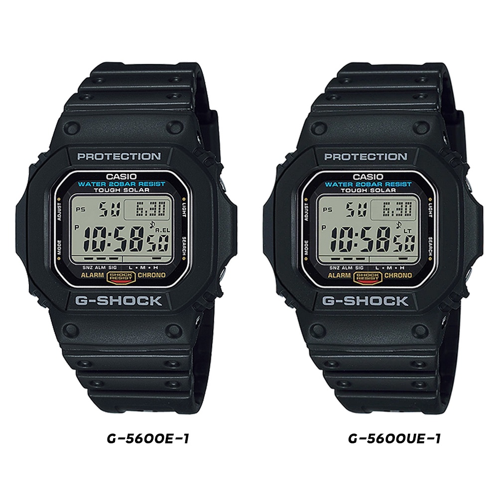Casio G-Shock นาฬิกาข้อมือผู้ชาย สายเรซิ่น รุ่น G-5600(G-5600E-1,G-5600UE-1)