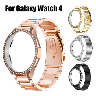 For Samsung galaxy watch 4 Strap and Case , galaxy watch 4 Classic 46mm 42mm / Galaxy Watch 4 44mm 40mm Metal Strap Diamond Protective Cover Galaxy watch 4 Case