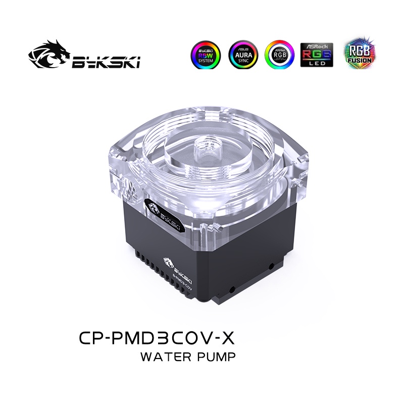 Bykski ปั๊ม DDC DC12V 15W ยกสูง 6 เมตร ความเร็วสูงสุด 600L/H 5000rpm รองรับคอมโบ 60 มม. RGB A-RGB CP-PMD3COV-X
