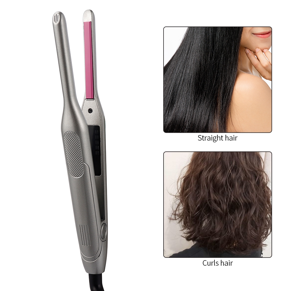 Foreverlily 2 in 1 เครื่องม้วนผม เหล็กแบน เซรามิก ดัดผม ที่หนีบผม มืออาชีพ สําหรับผมสั้น ผู้ชาย ผู้หญิง เครา เครื่องหนีบผมตรง