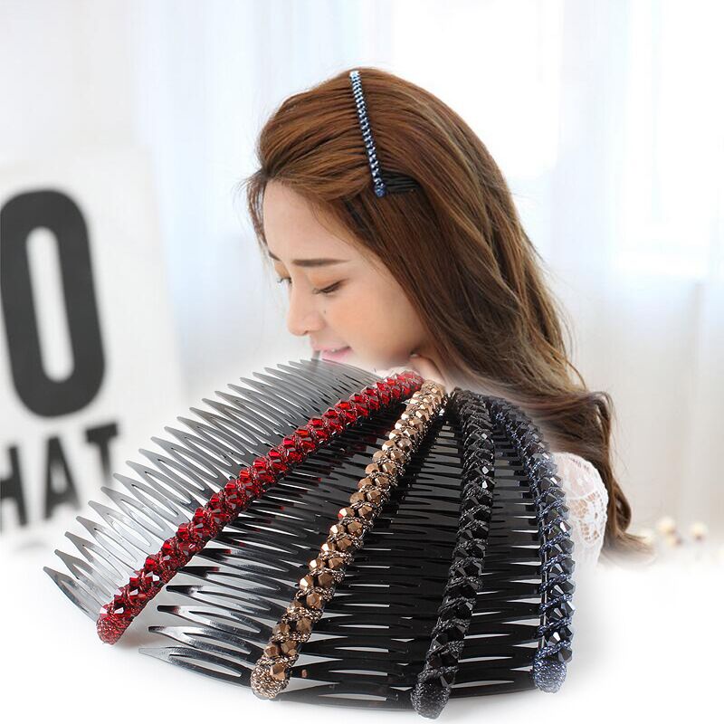 10 ซม. ทอมือ คริสตัล หวีหน้าม้า กิ๊บกันลื่น หรูหรา สําหรับหญิง