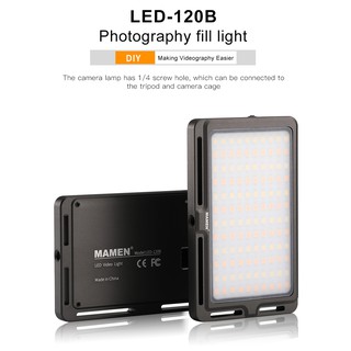 MAMEN LED-120B LED Video Light Panel Bi-Color Dimmable Photography Lamp