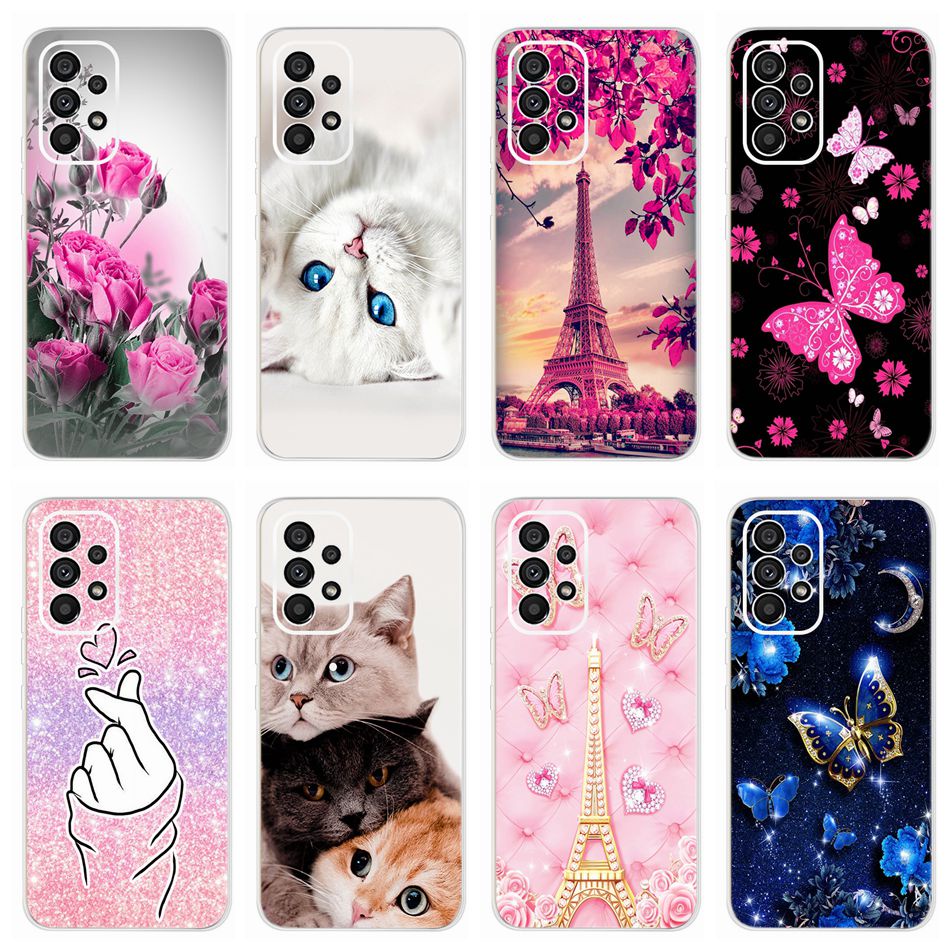 เคสโทรศัพท์ซิลิโคน TPU แบบนิ่ม ลายผีเสื้อ และดอกไม้ สําหรับ Samsung galaxy A53 5G 2022 A53 SM-A536B A536U