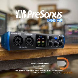 PreSonus Studio 24C ออดิโออินเตอร์เฟส 2-in/2-out USB-C Audio Interface with 2 XMAX-L Preamps, Headphone ประกันศูนย์ 1ปี