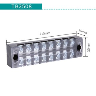 TB2508  เทอร์มินอลบล๊อก 8 ช่อง Terminal 8P 25A 600V