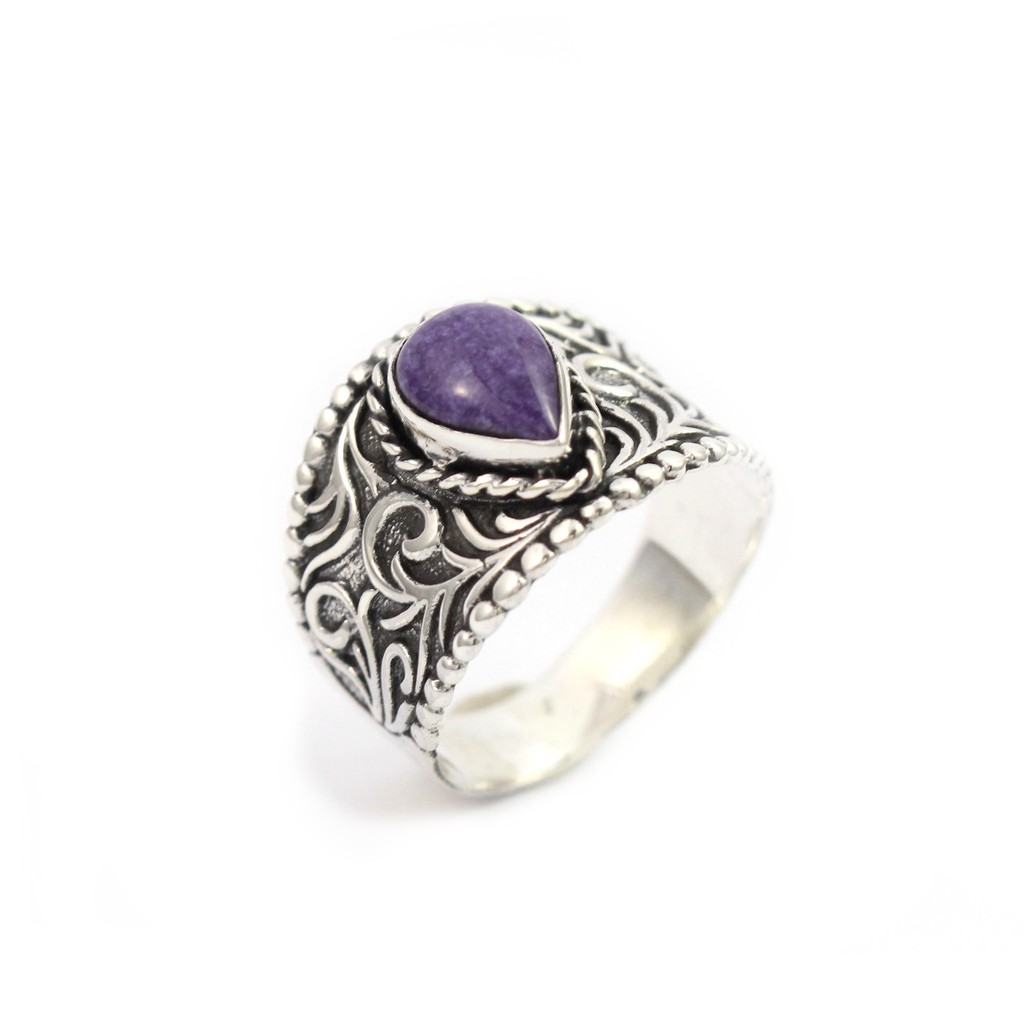 MATA Bun Jawan KP Drop Eye Silver Ring R353
