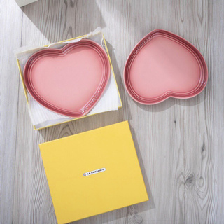 French LECREUSET Cool Colored Stoneware Large Creative Fashion Heart-shaped Plate 2-Piece Set Home French 23cm Plate