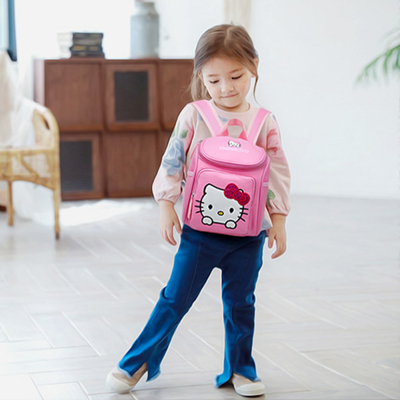 กระเป๋าเป้อนุบาลเด็กการ์ตูน Kitty กระเป๋านักเรียนเหมาะสำหรับเด็ก 3-6 ขวบ