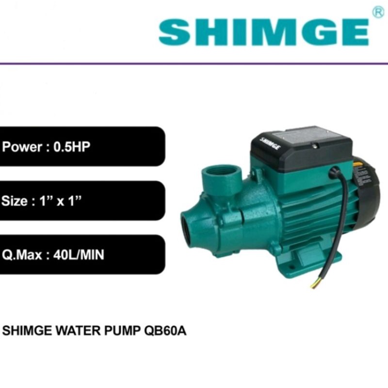 ปั๊มน้ํา Shimge0.5HP, QB60A SHIMGE