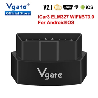 Vgate iCar3 ELM327 เครื่องสแกนเนอร์วินิจฉัยรถยนต์ wifi ไร้สาย สําหรับ Android IOS ODB2 ELM 327 V2.1 OBD OBD2