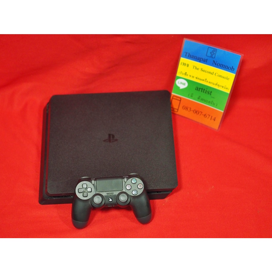 PS4 Slim 500gb สีดำ สภาพสวย อุปกรณ์ครบ เล่นแท้ Fw.ล่าสุด
