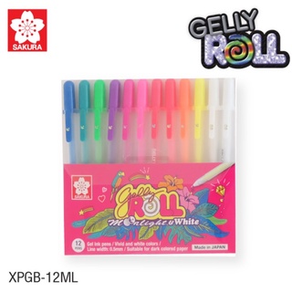 ชุดปากกา Gelly roll moolight &amp; white 12 สี เขียนกระดาษดำ