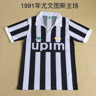 เสื้อกีฬาแขนสั้นทรงหลวมสไตล์ย้อนยุค Juventus 1991