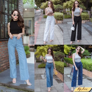 🔥 กางเกงยีนส์ผู้หญิงเอวสูง ขากระบอก S - 5XL 🔥 มีไซส์ใหญ่ ทรง…