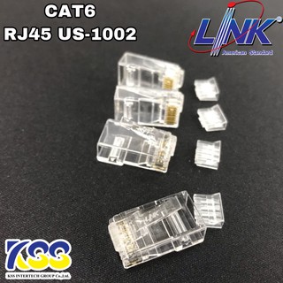 Link US-1001/US-1002 หัวแลนมาตรฐาน ตัวผู้ CAT5E CAT6 RJ45 Modular Plug (Unshield) 10EA-Pack แพ็ค 10 ชิ้น