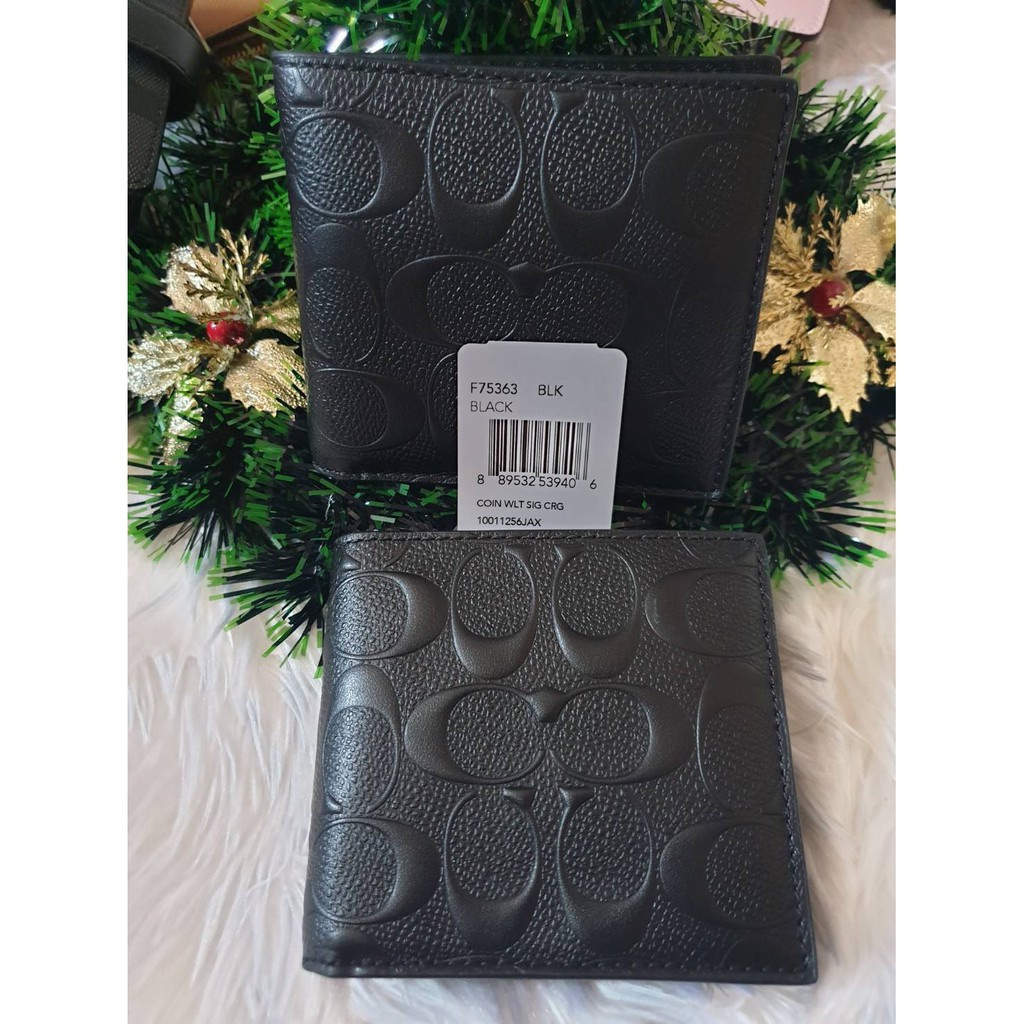 กระเป๋าสตางค์ผู้ชาย COACH Coin Wallet In Crossgrain Leather F75363