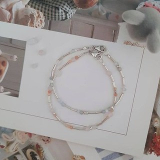 Silver Bracelet * Tiny Stone Mix Zzz.ilver