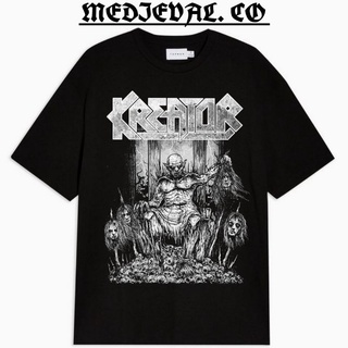 เสื้อยืดคอกลมเสื้อยืดพิมพ์ลาย KREATOR ROCK Music โอเวอร์ไซส์สําหรับผู้ชายผู้หญิง 24SS-5XL