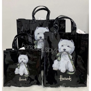 (ลดเพิ่ม10% ทักแชทเพื่อรับโค้ด) Harrods * พร้อมส่ง * Size S/M/L Westie Shopper Bag ของแท้ 100% จากอังกฤษ🇬🇧