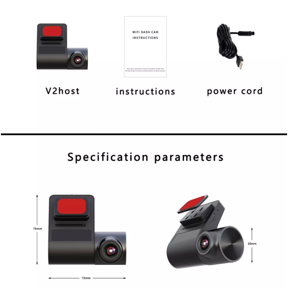 Hot!กล้องติดรถยนต์ รุ่น V2 WiFi Dash CAM 1080p ดูผ่าน App ได้ DVR dashcam 270องศา เลนส์ Night Vision กล้องบันทึกวิดีโอ.. thumbnail 9