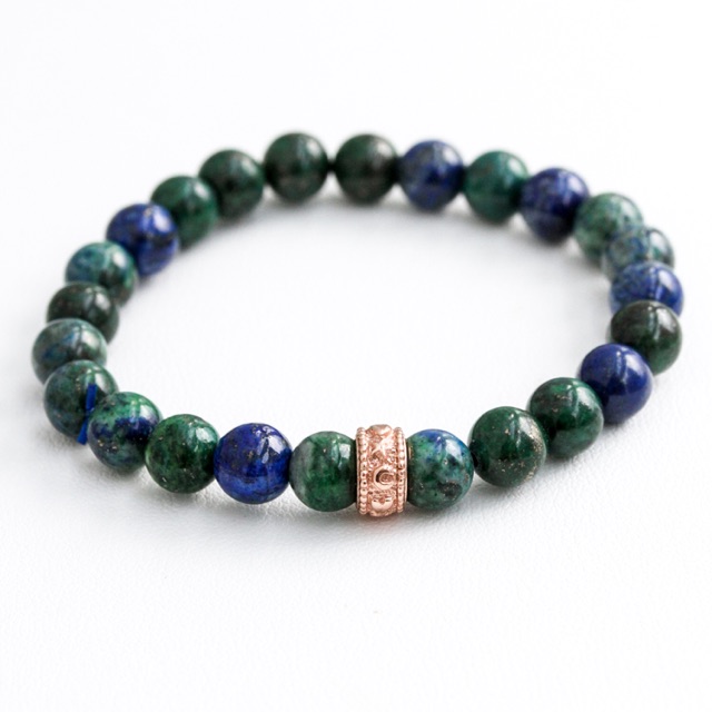 LUCY SUMMER กำไลข้อมือหินแท้ Azurite ขนาด 6 มม - อะซูไรท์ (กำไลหินแท้ รับประกันหินแท้)