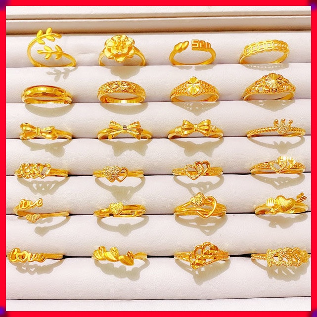 Korea cop 916 48 ตัวเลือกการออกแบบ/ใหม่แหวน perempuan Jewellery Emas กรุงเทพ 24k COCO แหวนทอง - Koko Pasir