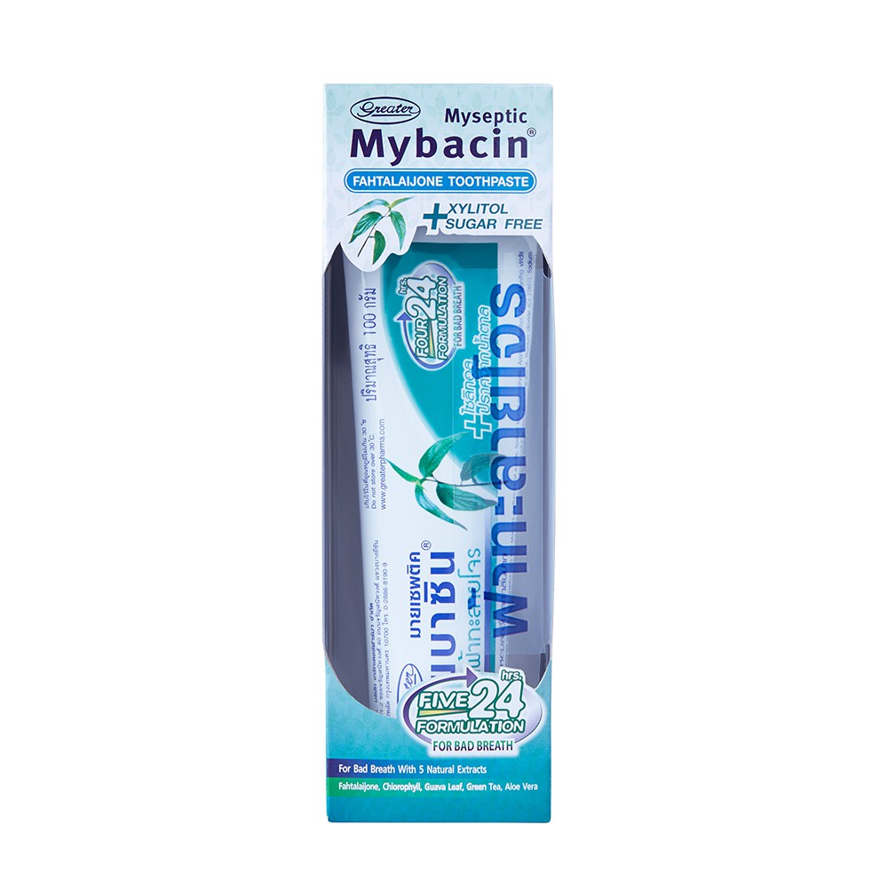 MyBacin Fatalaijone Toothpaste มายบาซินยาสีฟัน สูตรฟ้าทะลายโจร100 กรัม