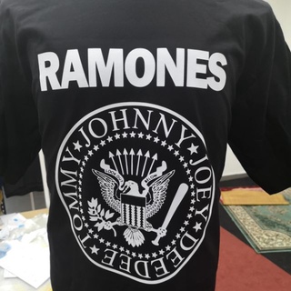 [100% Cotton] เสื้อยืดลําลอง ผ้าฝ้าย 100% แขนสั้น พิมพ์ลายวง Ramones lelaki สีดํา พลัสไซซ์ XS-3XL ของขวัญวันเกิด สําหรับ