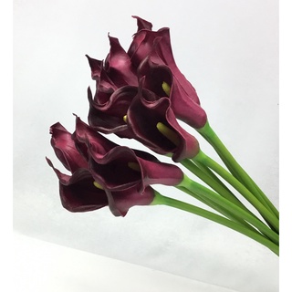 OrientalFineArt คาล่าลิลลี่ตูม Calla lily-burgundyดอกสวย(CM-01025 Burgundy)