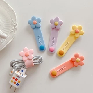 Cartoon Fashion Silicone Button Storage Cable Organizer Data Wire Headphone Line Protection Retainer
