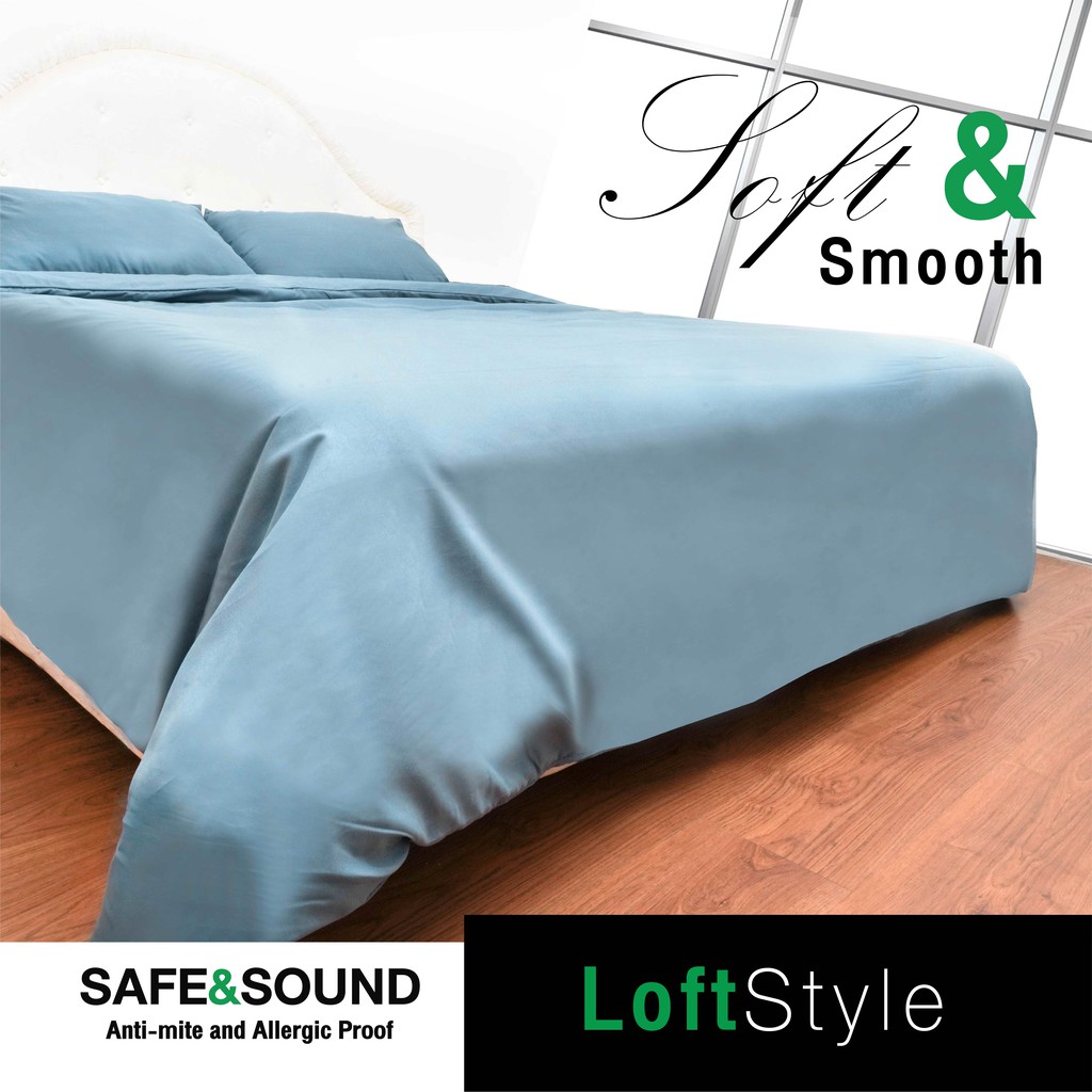 ผ้าปูที่นอน 6 ฟุต สีพื้น Loft Style นุ่มละมุน SAFE&SOUND