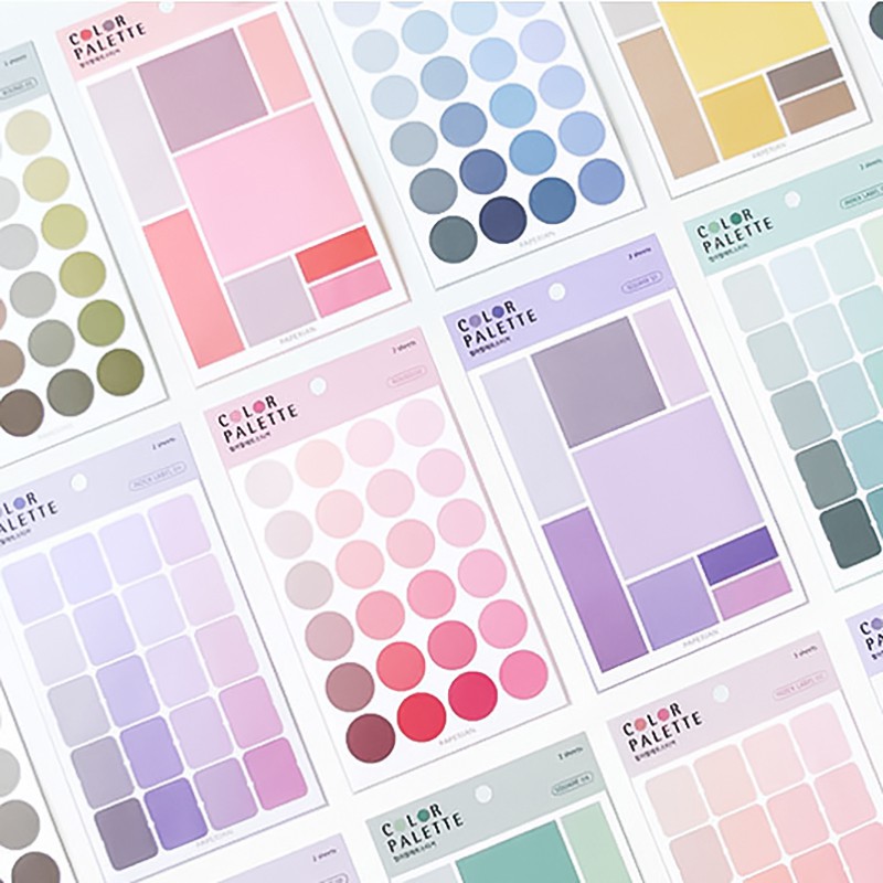 สติกเกอร์ Color Palette Index 4 แผ่น มีหลายสี DIY Sticker Stickers Sheet สติ๊กเกอร์ ไดคัท mimisplan